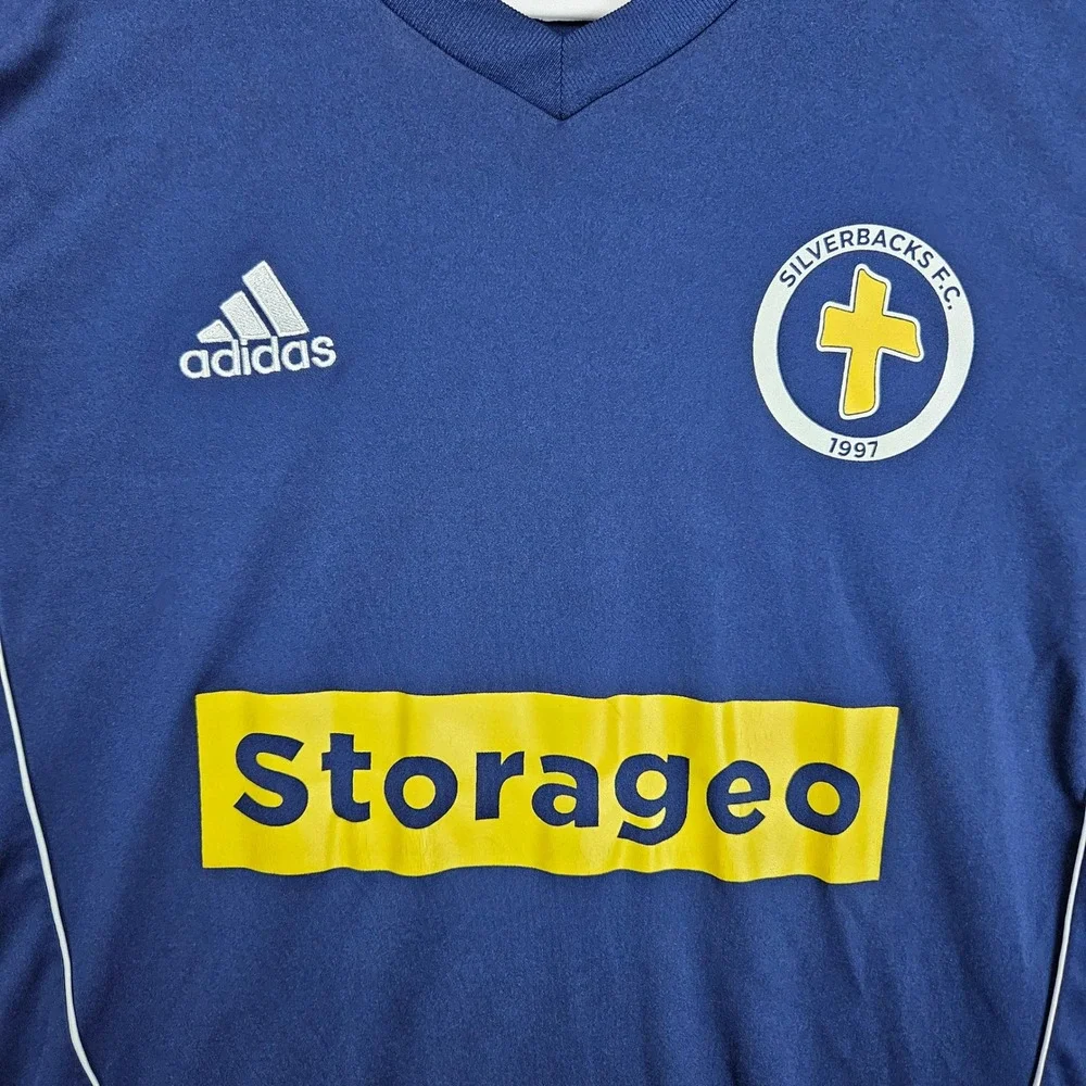 Adidas Silverbacks FC Soccer Jersey Mens Medium Blue Storageo‎ Climalite